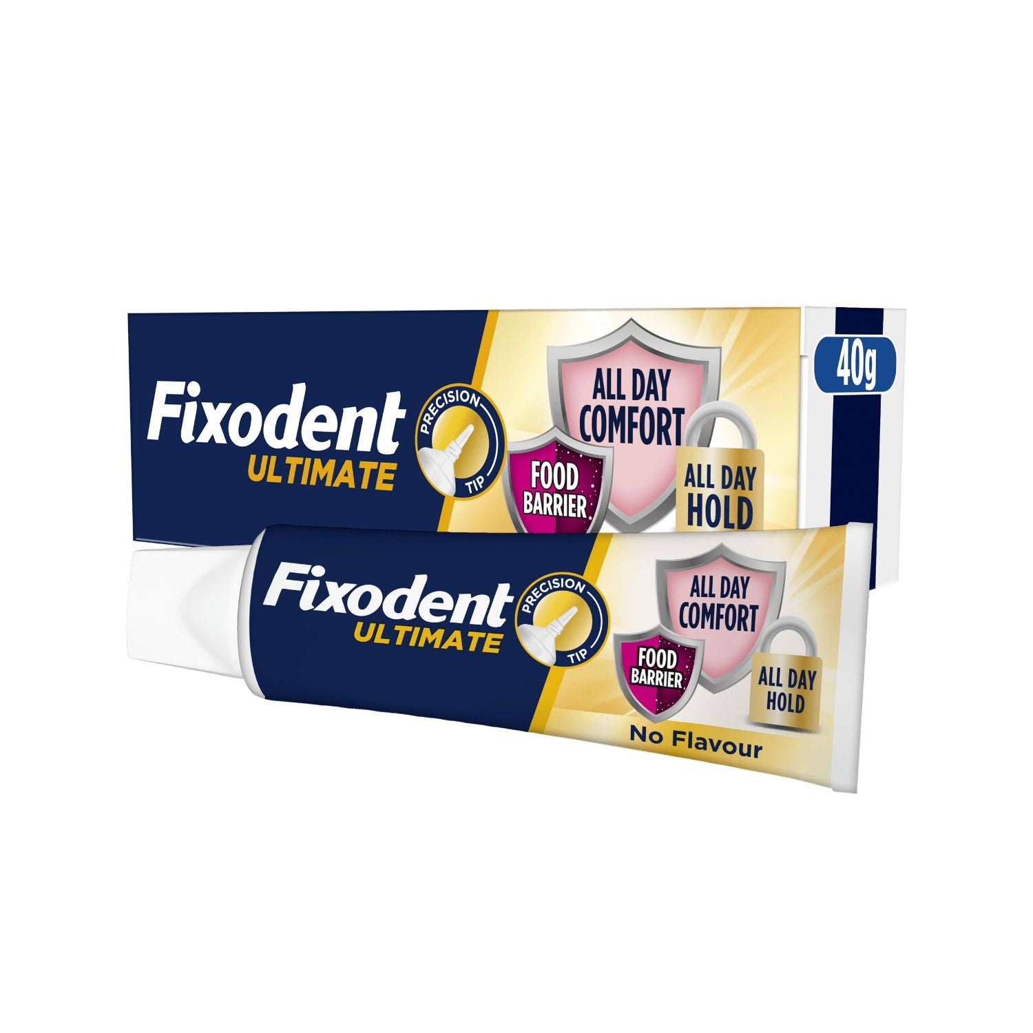 Fixodent denture adhesive flavour free 40g (British brand)