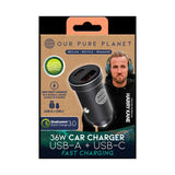 Our Pure Planet 36W USB-C Car Charger, imported from the UK