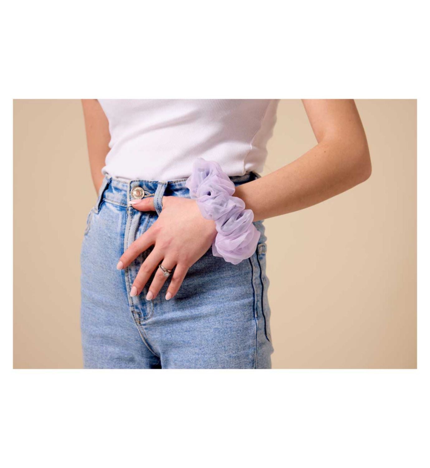 Boots large purple scrunchie, imported from the UK