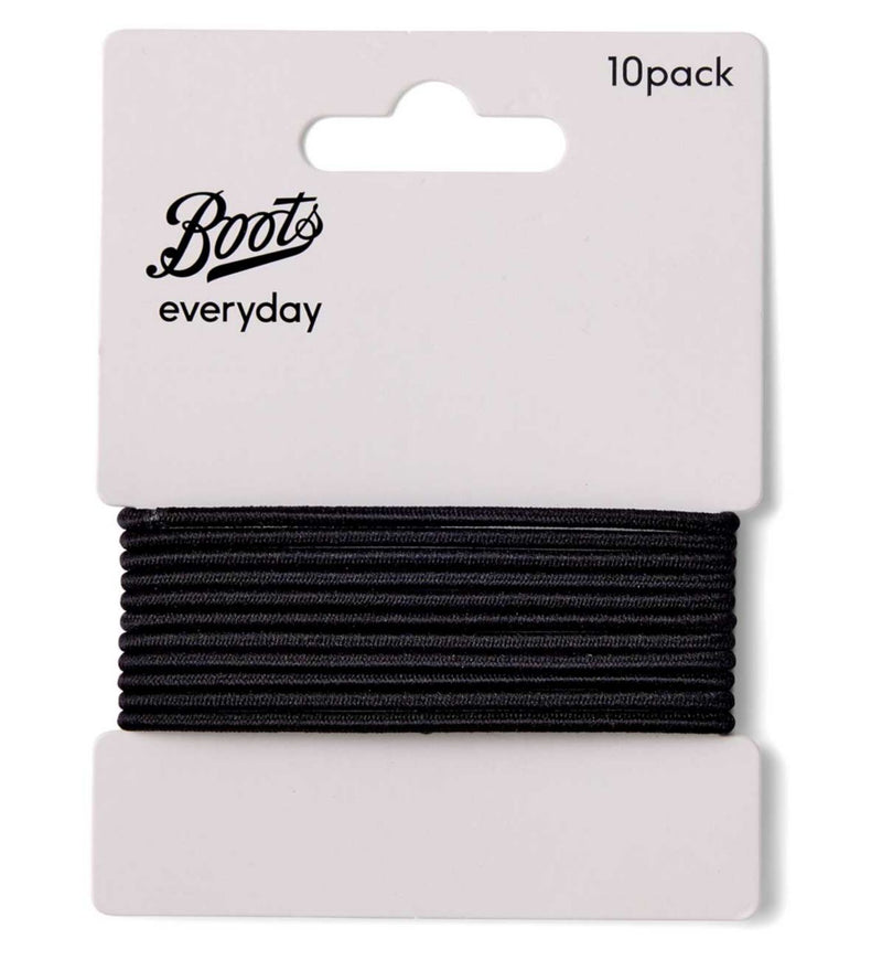 Boots thin ponybands black 10s, UK version