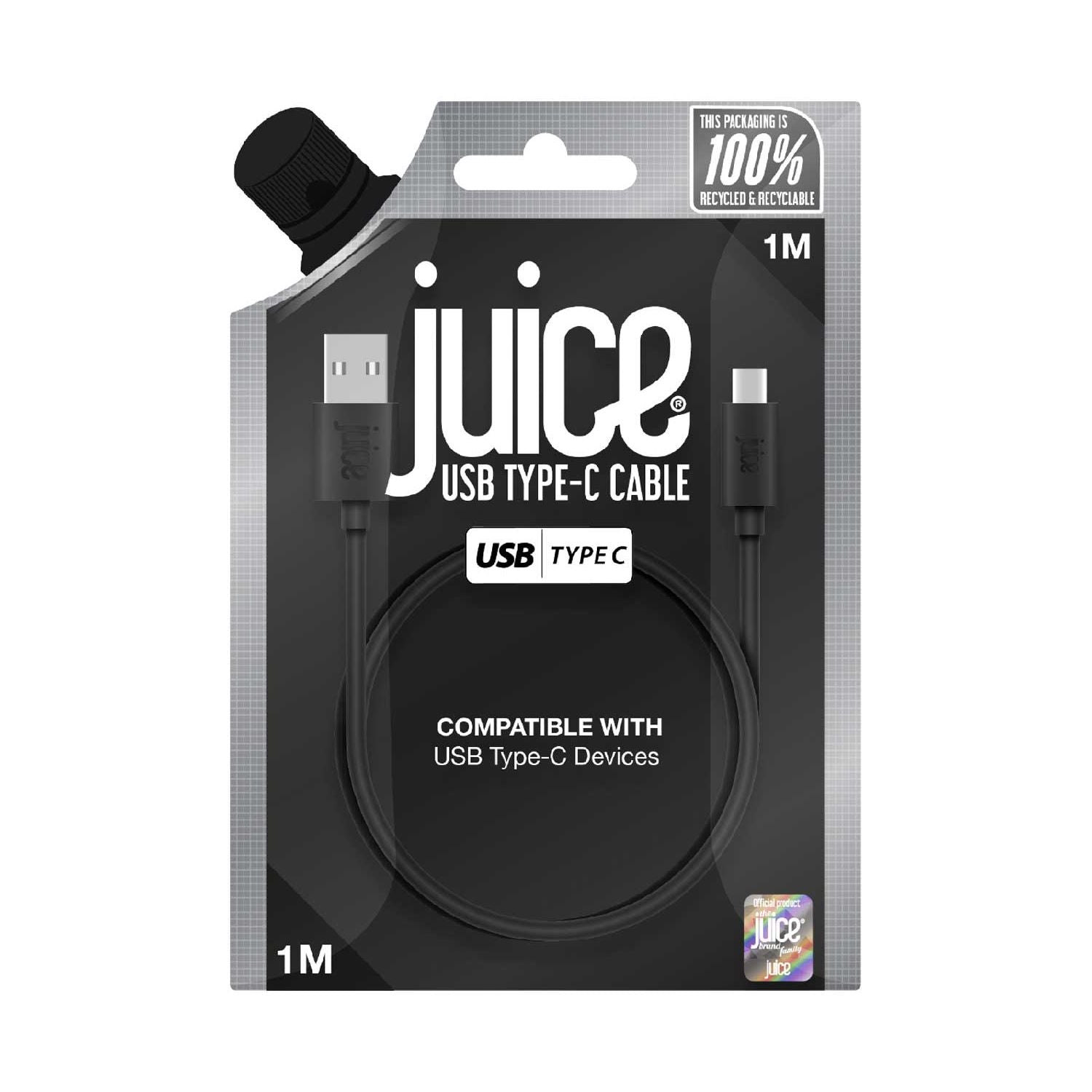 Juice USB C cable Black 1m - British product
