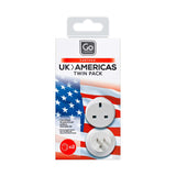 Go Travel UK-USA twin adaptor set, imported from the UK