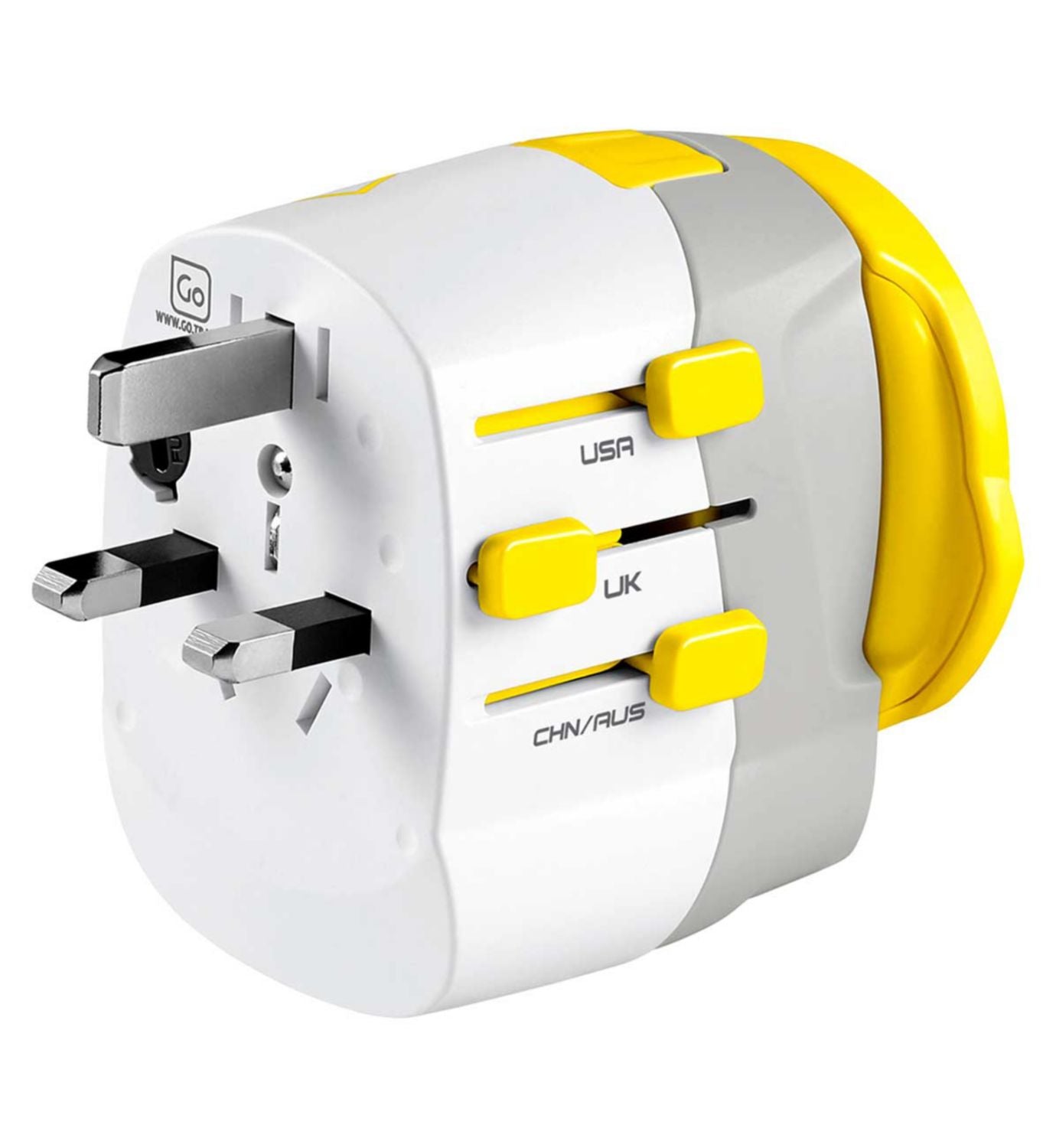 Go Travel worldwide adaptor with twin USB-A (British brand)
