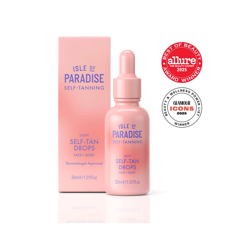 Isle of Paradise self tan drops light 30ml, UK version