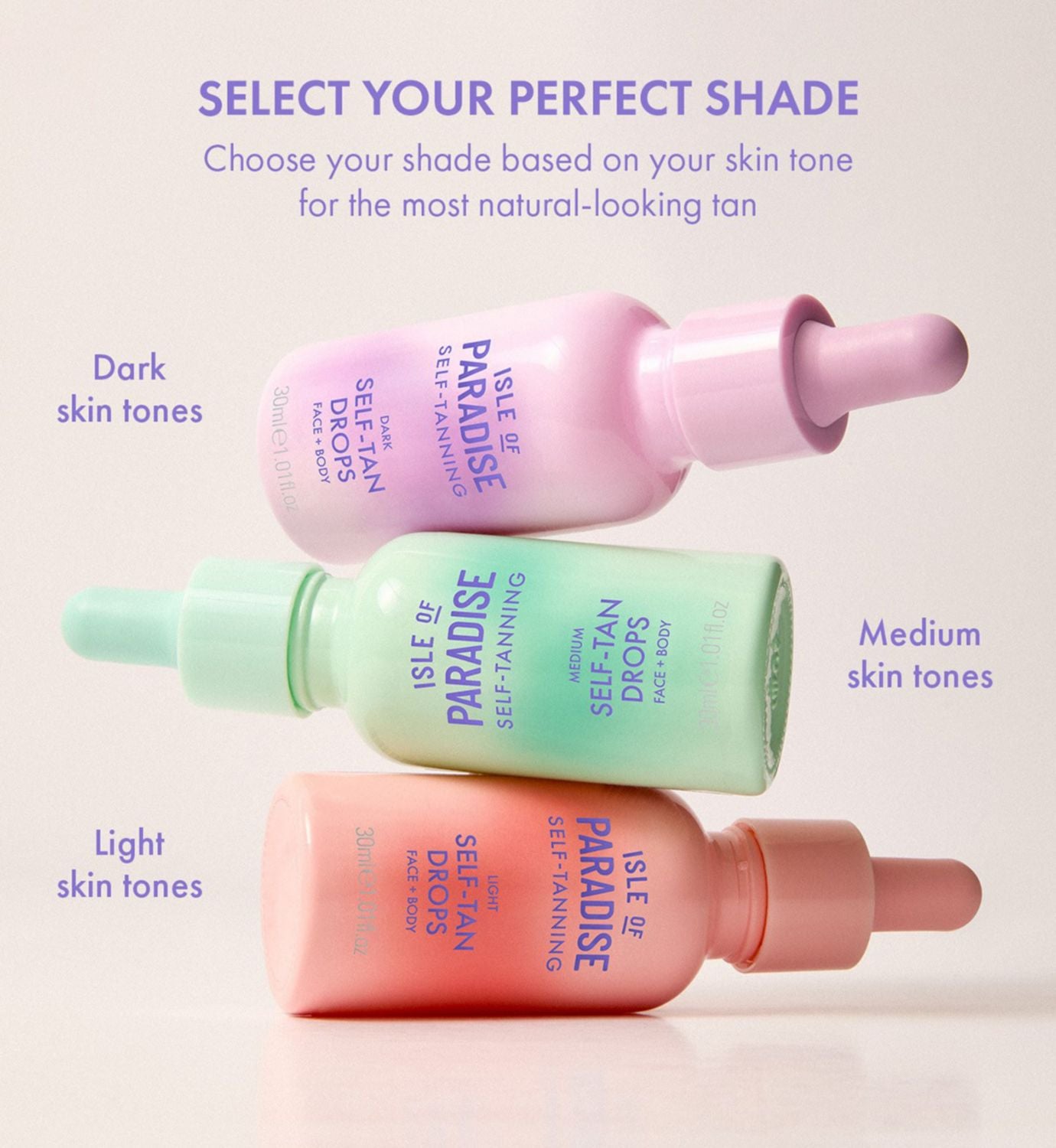 Isle of Paradise self tan drops medium 30ml, UK version