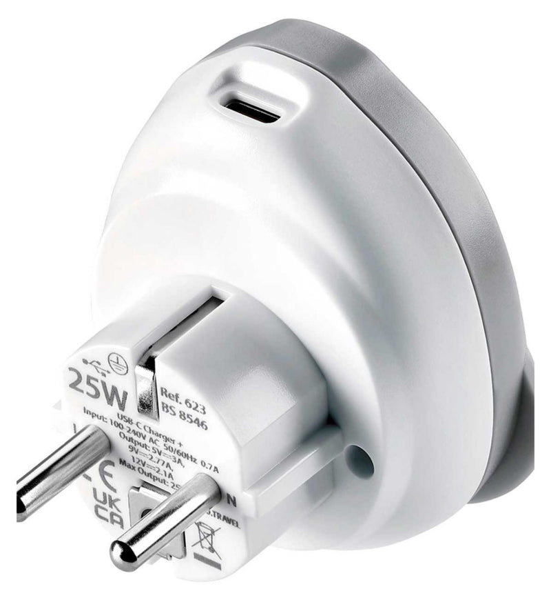 Go Travel EU USB-C adaptor 25w fast charger (British brand)