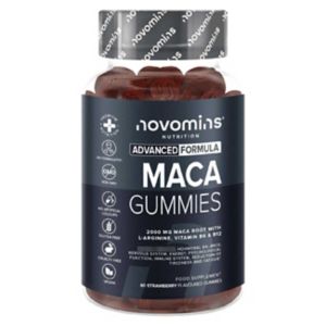 Novomins Maca Gummies Strawberry Flavour 60s, imported from the UK