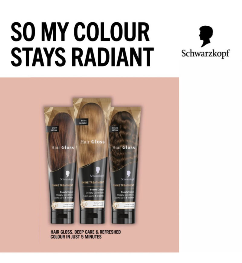 Schwarzkopf Hair Gloss Cacao Brown treatment 150ml, UK version