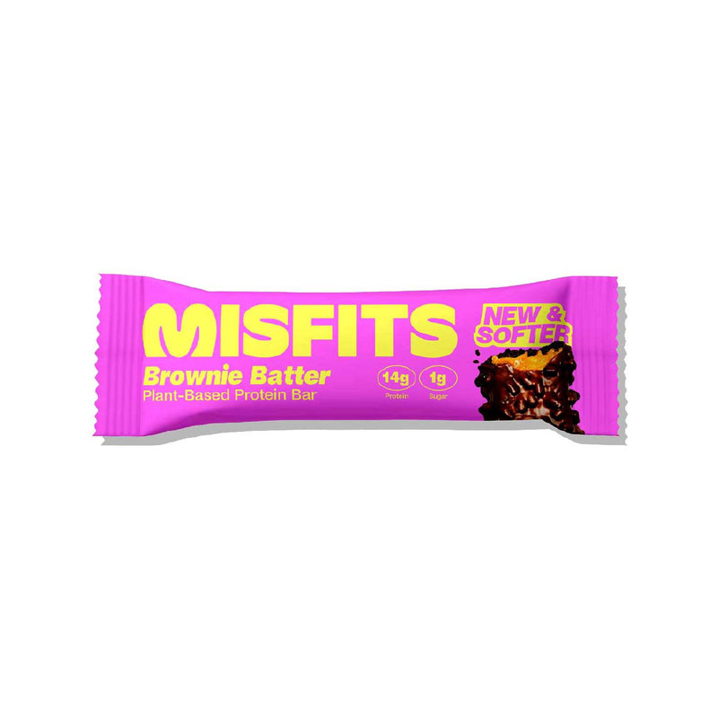 Misfits plant based brownie batter protein bar 50g, imported from the UK