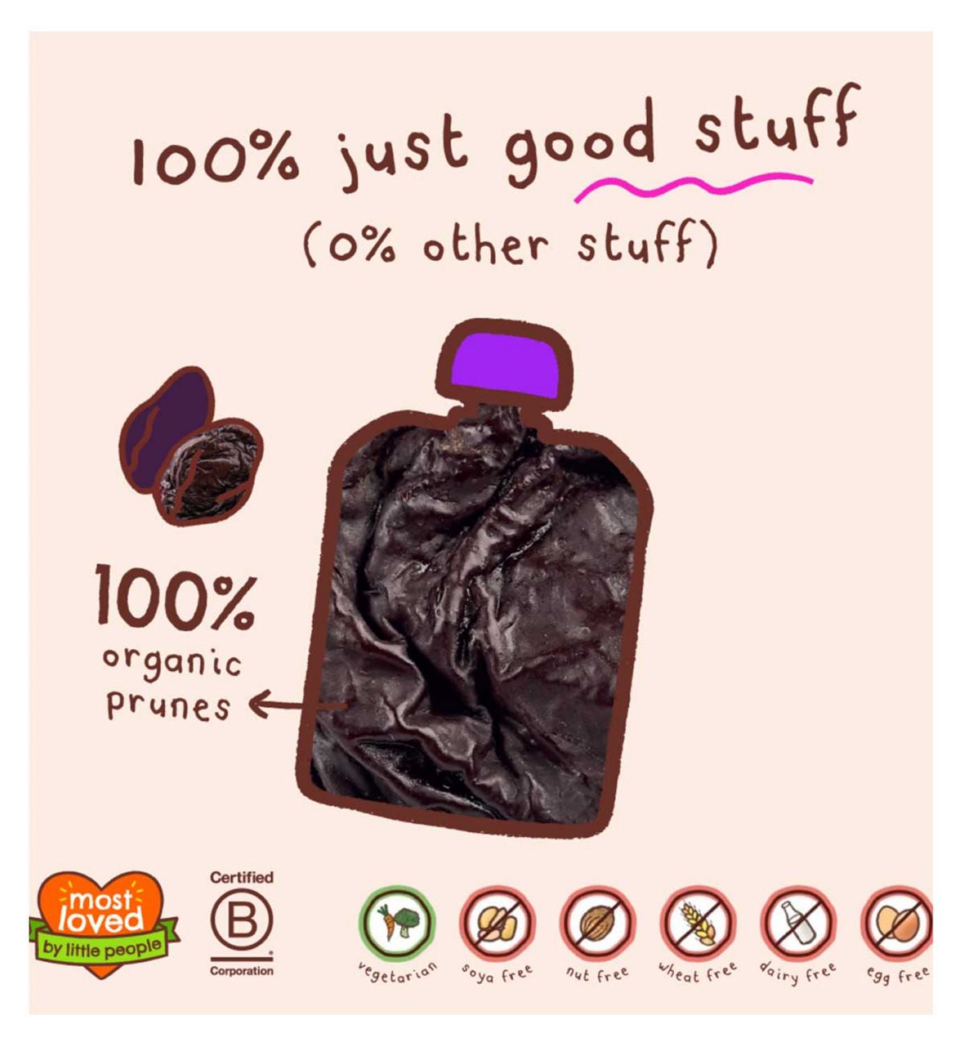 Ella's Kitchen organic prunes pouch multipack 70g 5s - British product