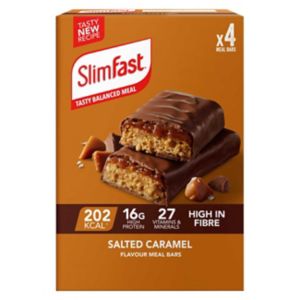 Boots Multipack de Barres Remplacement de Repas Slim Fast Caramel Salé 60g 4 Pack - Acheter en ligne sur McGrocer