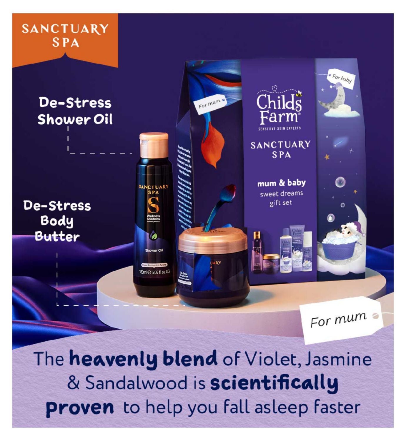 Childs Farm Mum & Baby gift set with Sanctuary Spa body butter (British brand)