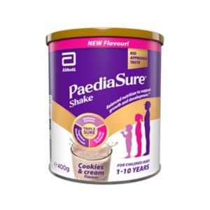 PaediaSure Shake Nutritional Powder Cookies & Cream 400g, imported from the UK