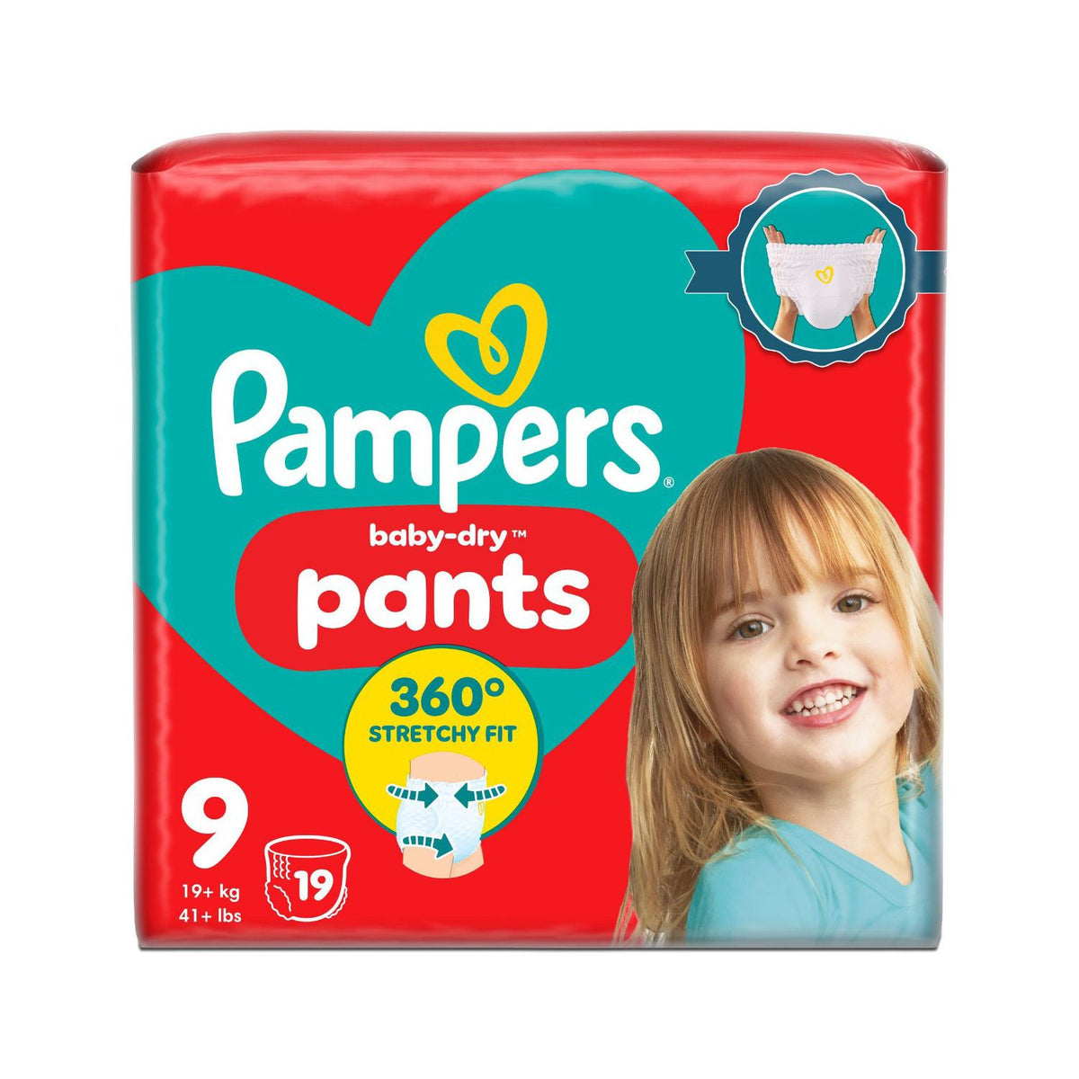 Pampers Baby-Dry nappy pants size 9, imported from the UK