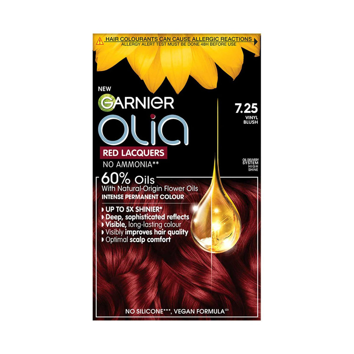 Garnier Olia Vinyl Blush red hair dye 7.25 - British product
