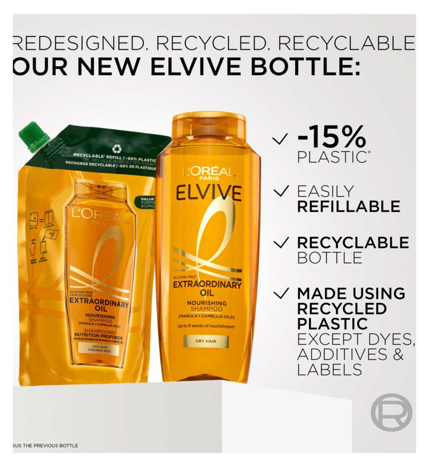 L'Oréal Paris Elvive Extraordinary Oil Shampoo 400ml, imported from the UK