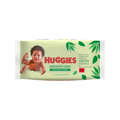 Boots Huggies Natural Care Plastic Free Baby Wipes, 48 Wipes- Buy online at McGrocer