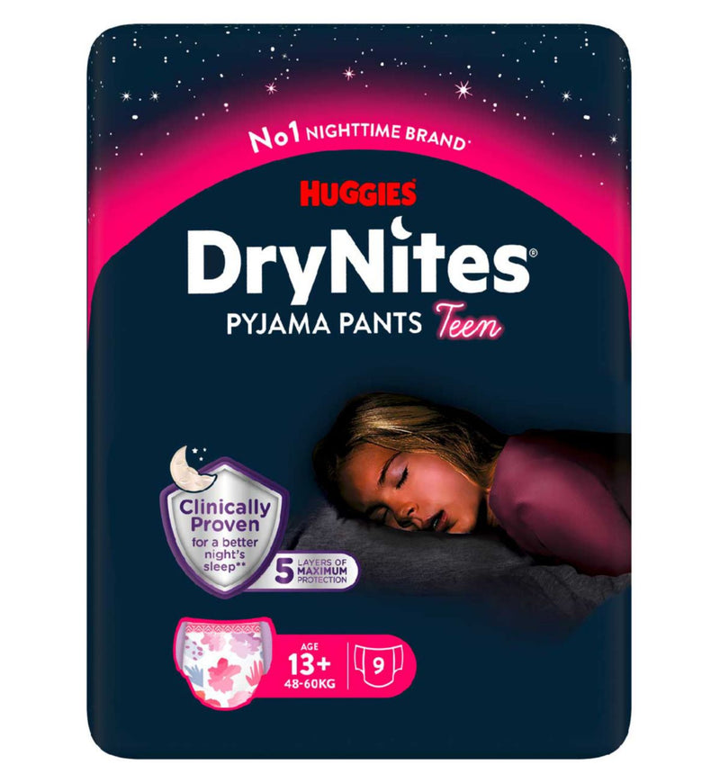 Huggies DryNites bedwetting pants for girls 13+ 49-60kg - British product