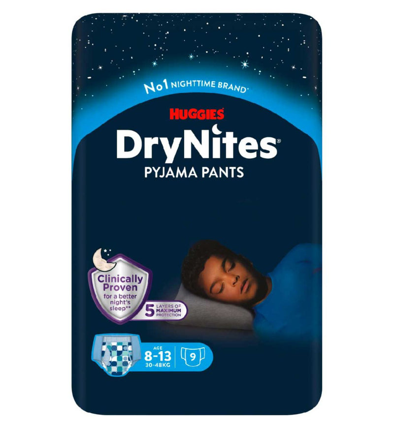 Huggies DryNites bedwetting pants for boys 8-13 30-48kg - British product