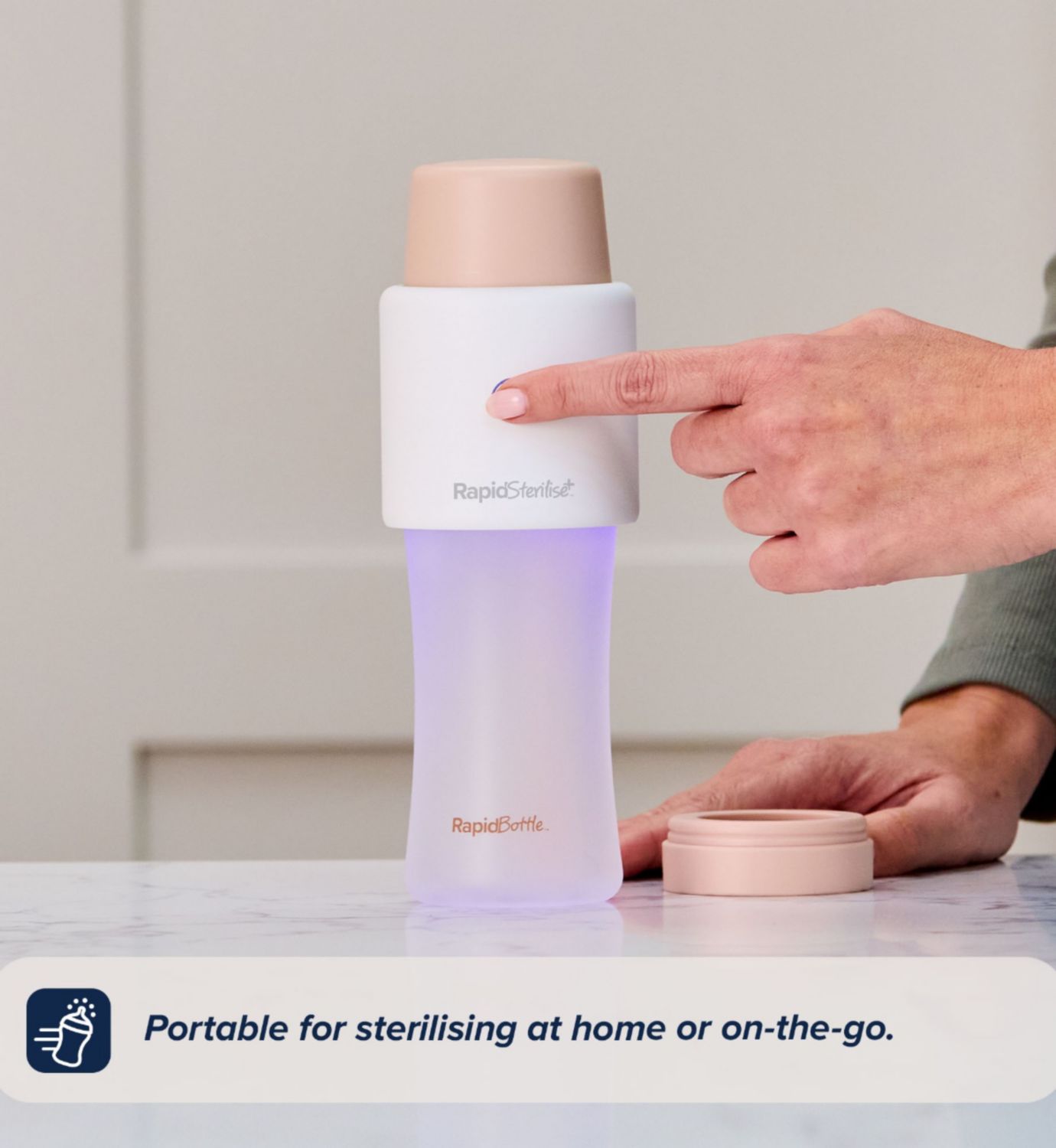 Nuby RapidSterilise Plus UV steriliser, imported from the UK