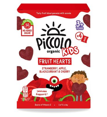 Organic Kids Fruit Gummies with Apple Strawberry Blackcurrant Cherry 15g 4 Pieces