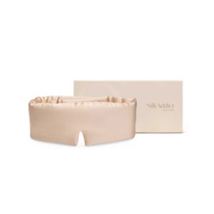 Silk Addict mulberry silk sleep mask Caramel (British brand)