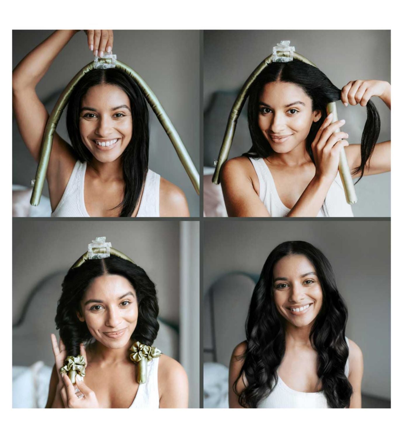 Silk Addict Heatless Curler Set Olive Green One Size (British brand)