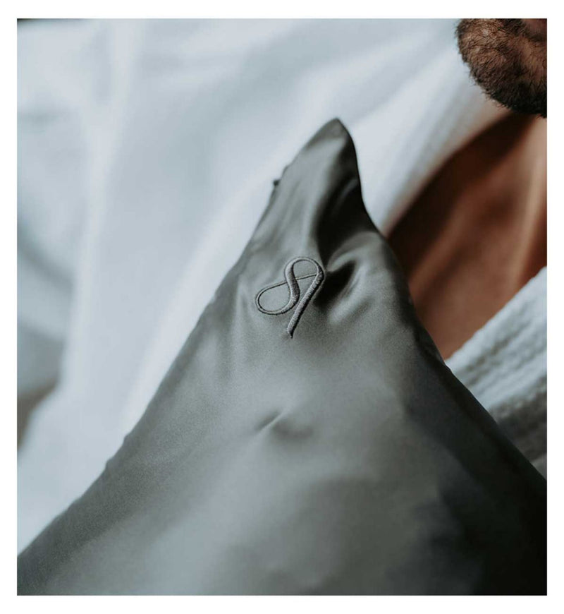 Silk Addict Mulberry Silk Pillowcase Charcoal 75x50cm (British brand)