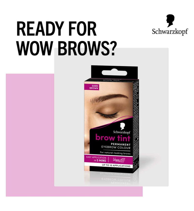 Schwarzkopf brow tint dark brown kit, imported from the UK