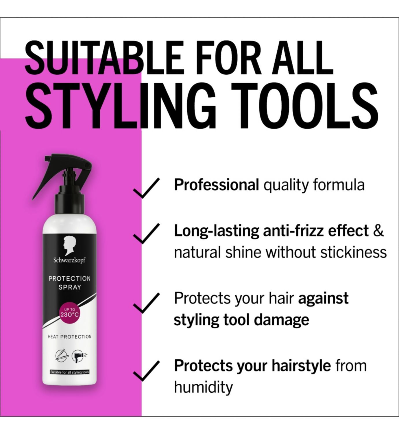 Schwarzkopf heat protection spray 250ml (British brand)