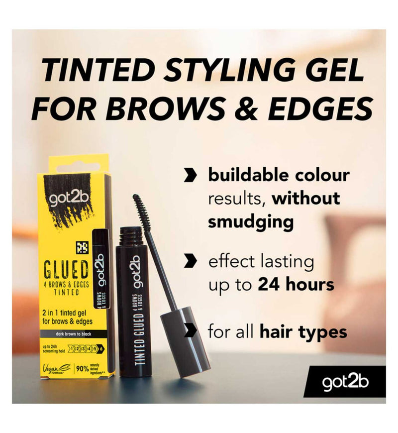 got2b Glued tinted brow gel in black 16ml, UK version