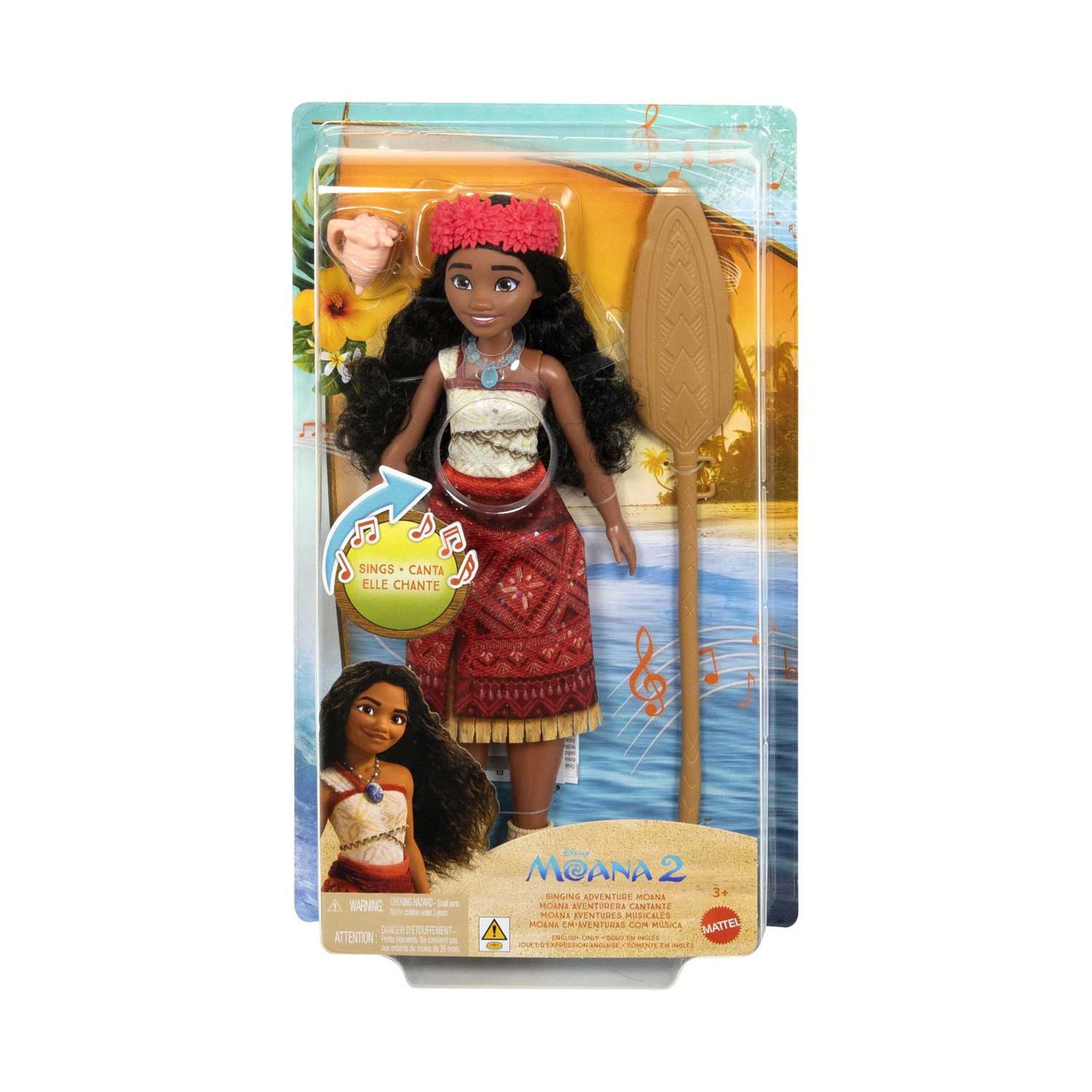 Disney Moana 2 singing doll with posable joints (British brand)