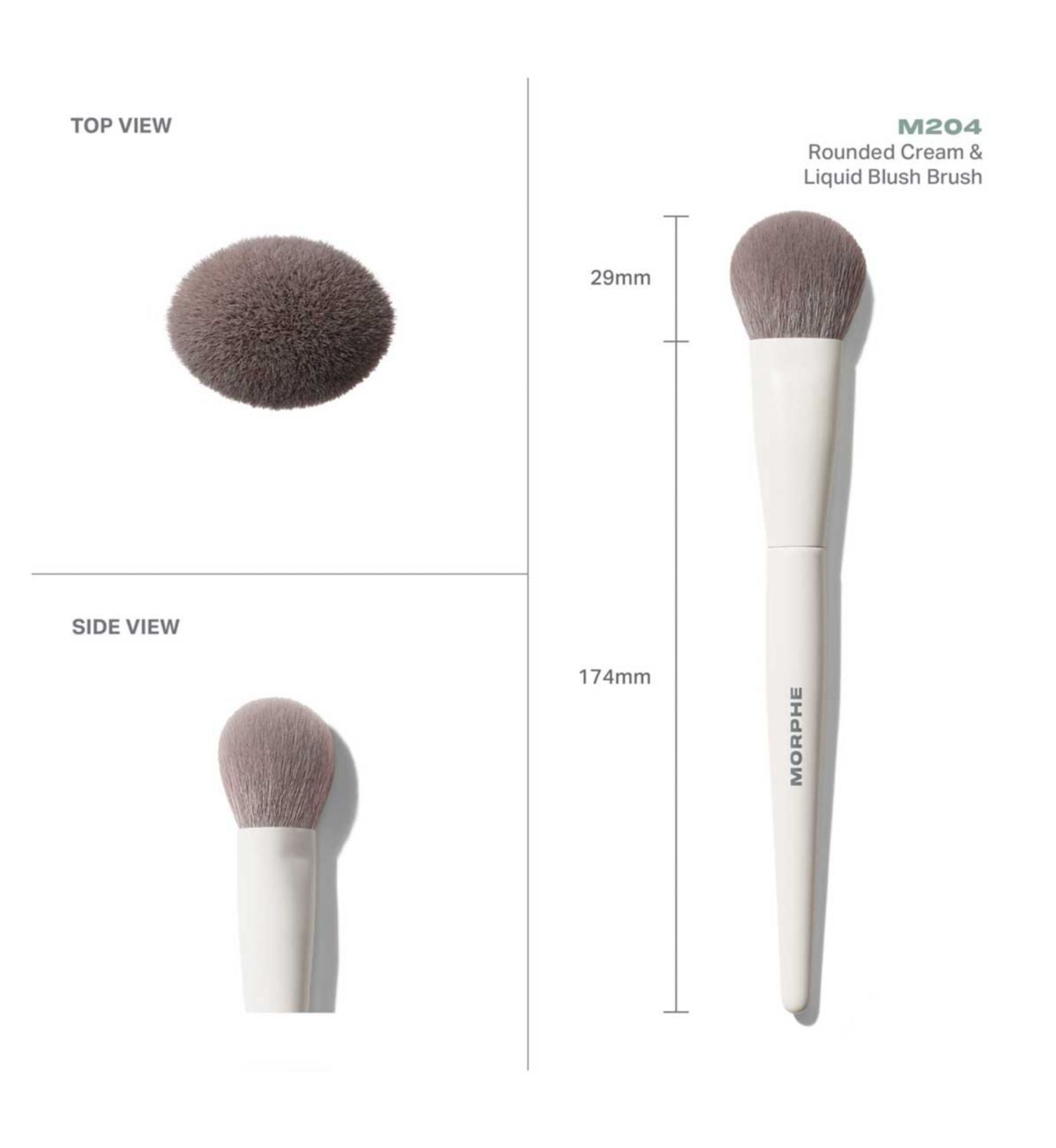 Morphe M204 rounded blush brush, imported from the UK