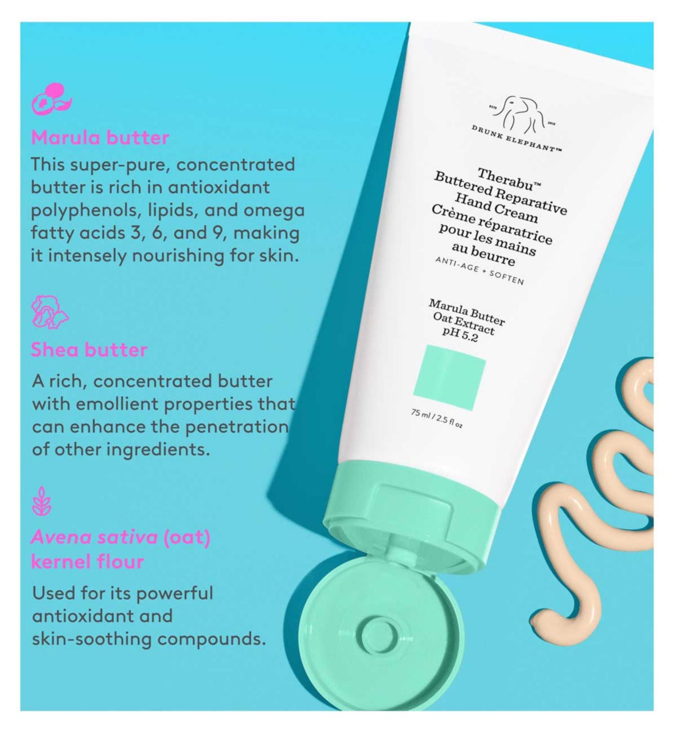 Drunk Elephant Therabu Buttered Hand Cream - British product