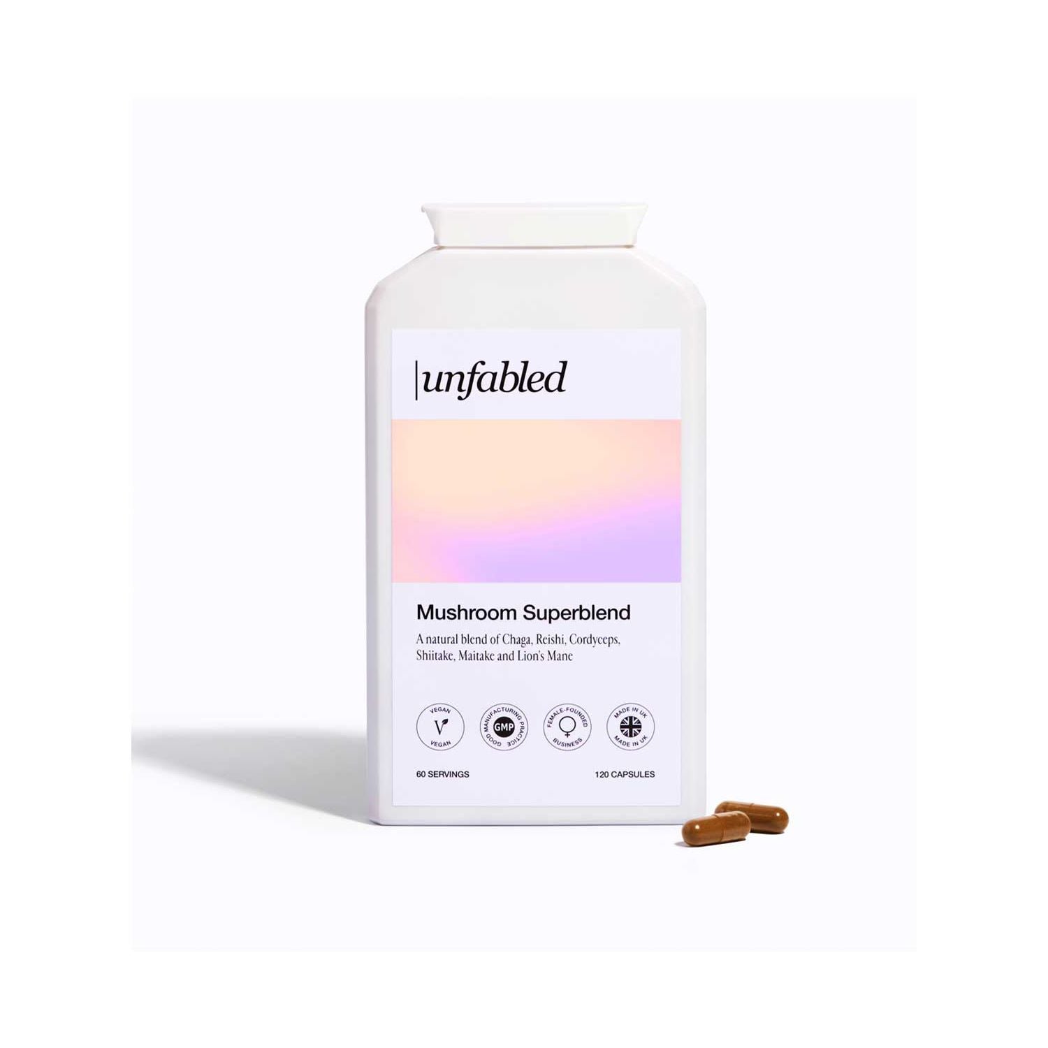 Unfabled Mushroom Superblend Capsules 120s (British brand)