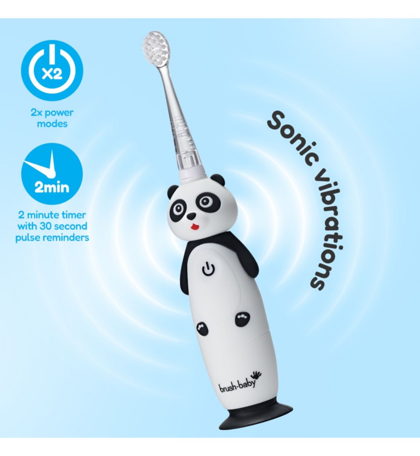 Brush-Baby WildOnes Panda electric toothbrush, imported from the UK