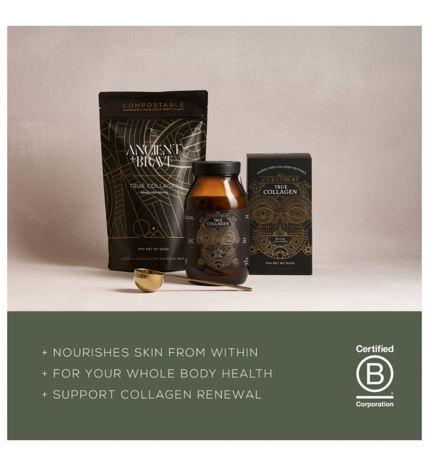 Ancient + Brave True Collagen powder 200g, UK version