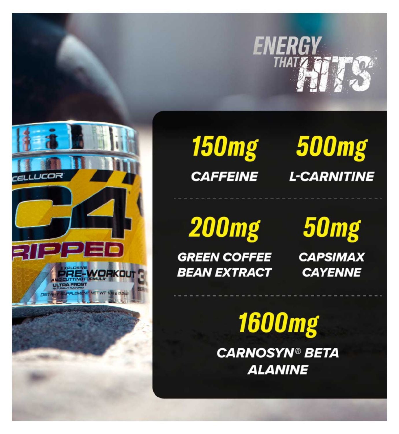 C4 Ripped Pre Workout 189g - British product