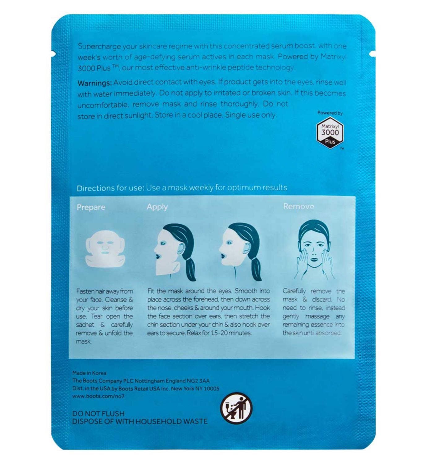 No7 serum boost sheet mask 20.5g, imported from the UK