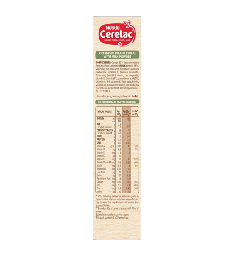 Nestlé CERELAC rice baby cereal with milk 160g - British product