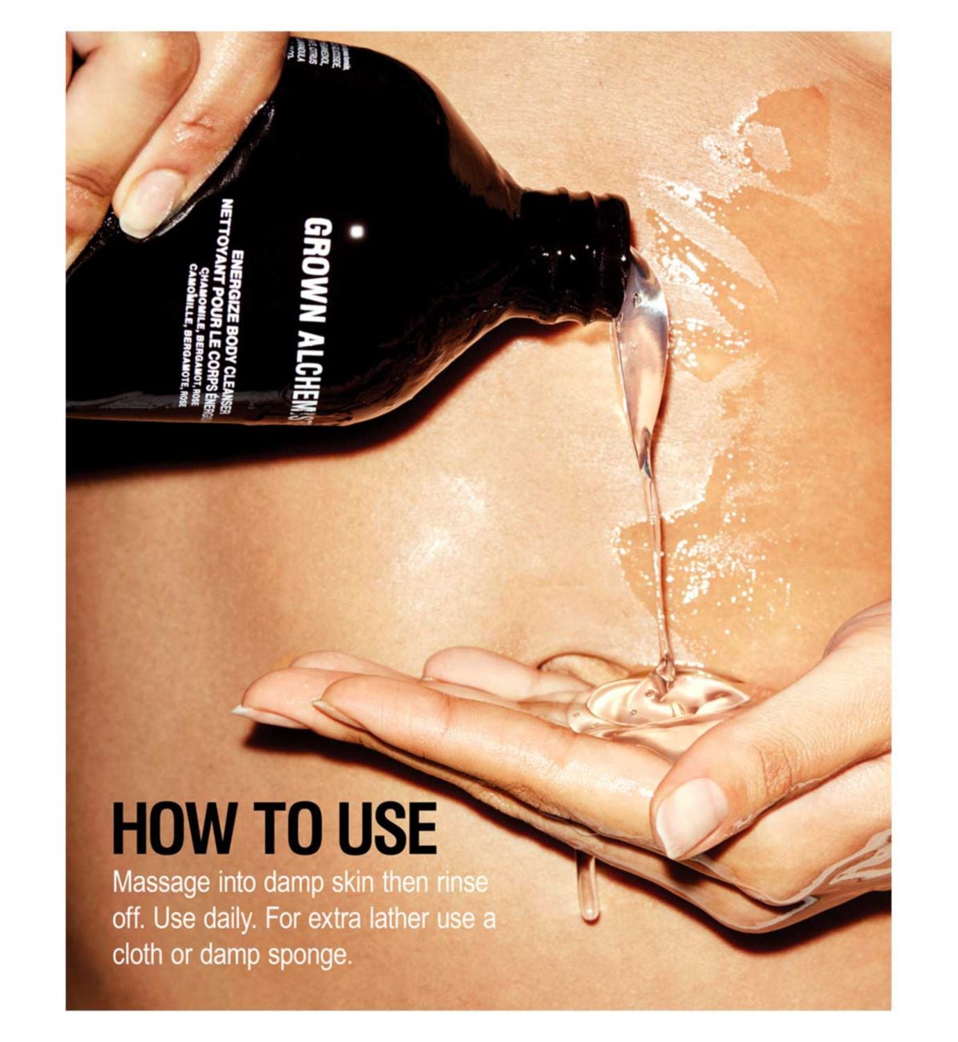 Grown Alchemist body wash chamomile bergamot rose 500ml, imported from the UK