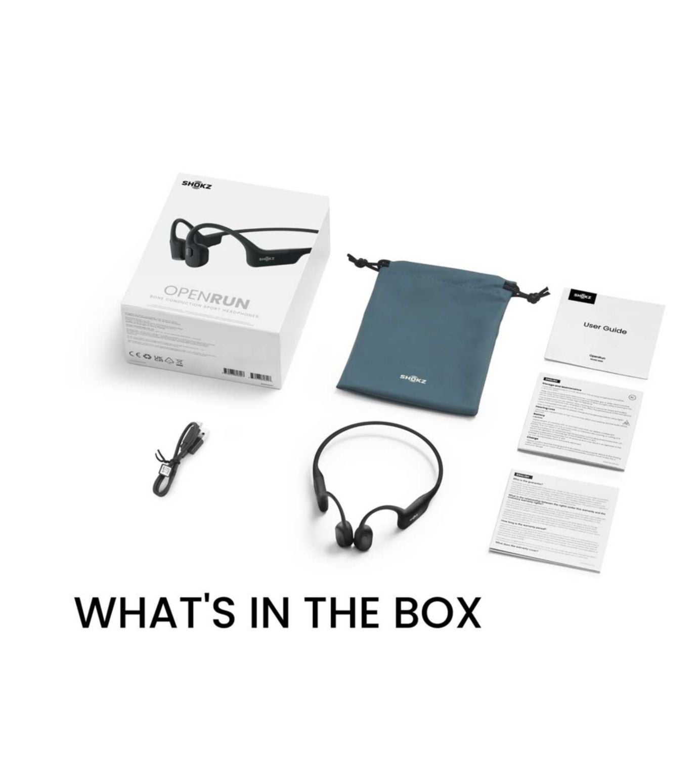 Shokz Openrun bone conduction headphones black, UK version