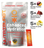 Nutriburst Energy Hydration electrolyte powder 15 sachets, imported from the UK