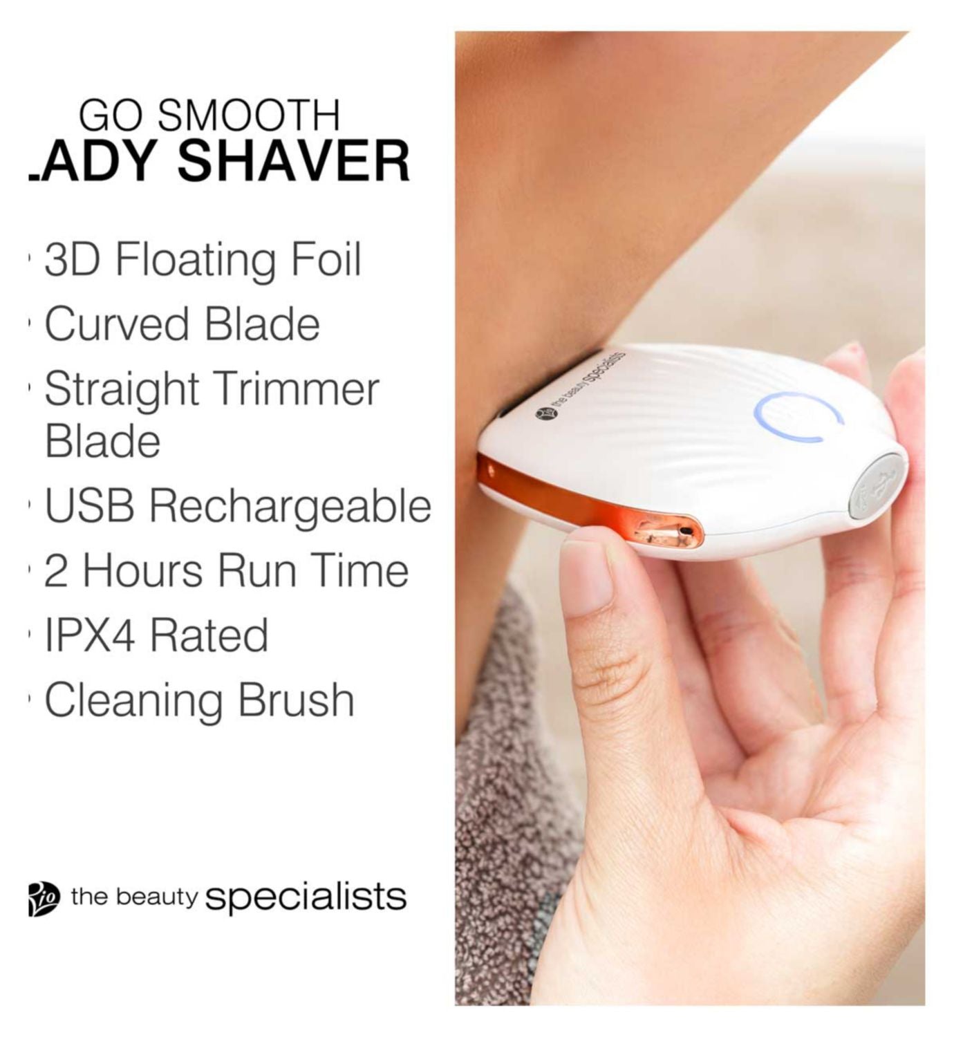 Rio Go Smooth Lady Shaver white travel shaver - British product