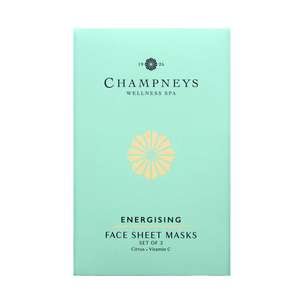 Champneys energising face sheet masks 35ml 3-pack, imported from the UK