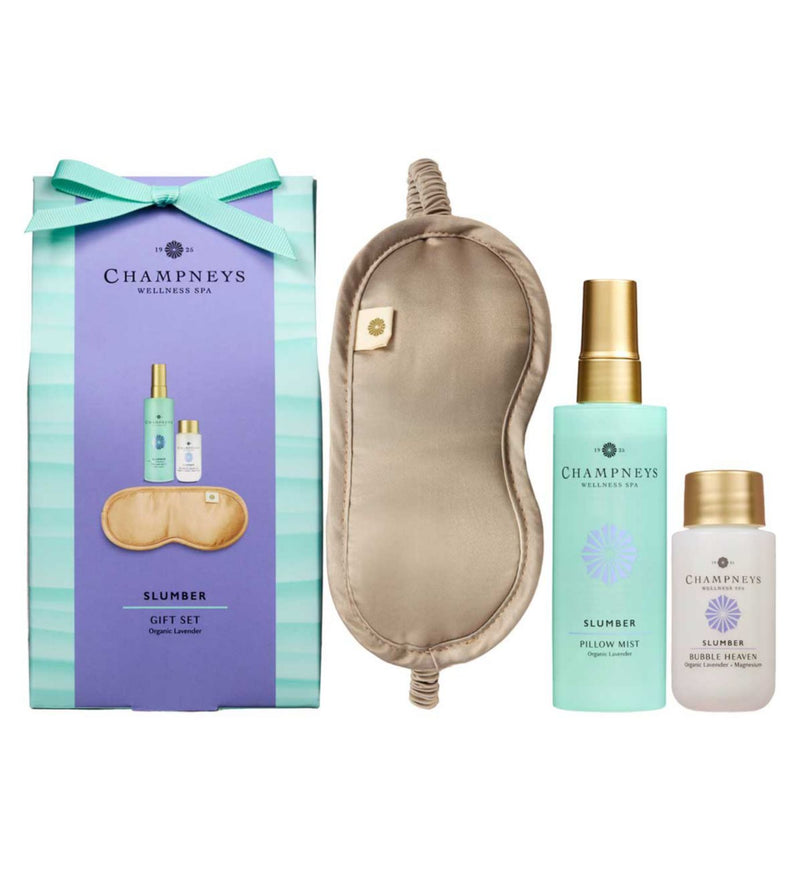 Champneys Slumber Gift Set - pillow mist, bubble bath, eye mask, UK version