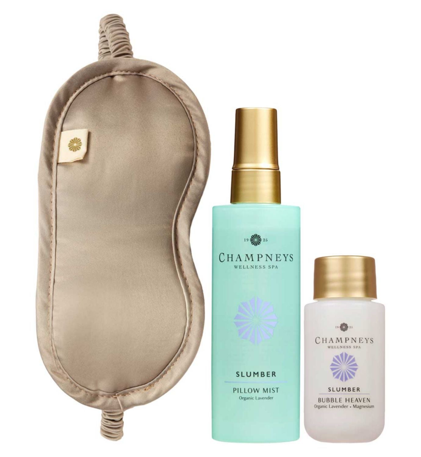 Champneys Slumber Gift Set - pillow mist, bubble bath, eye mask, UK version