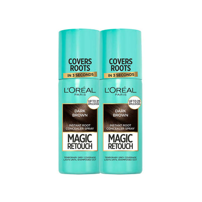 L'Oréal Paris Magic Retouch Mørkbrun Rotspray x2-pakning