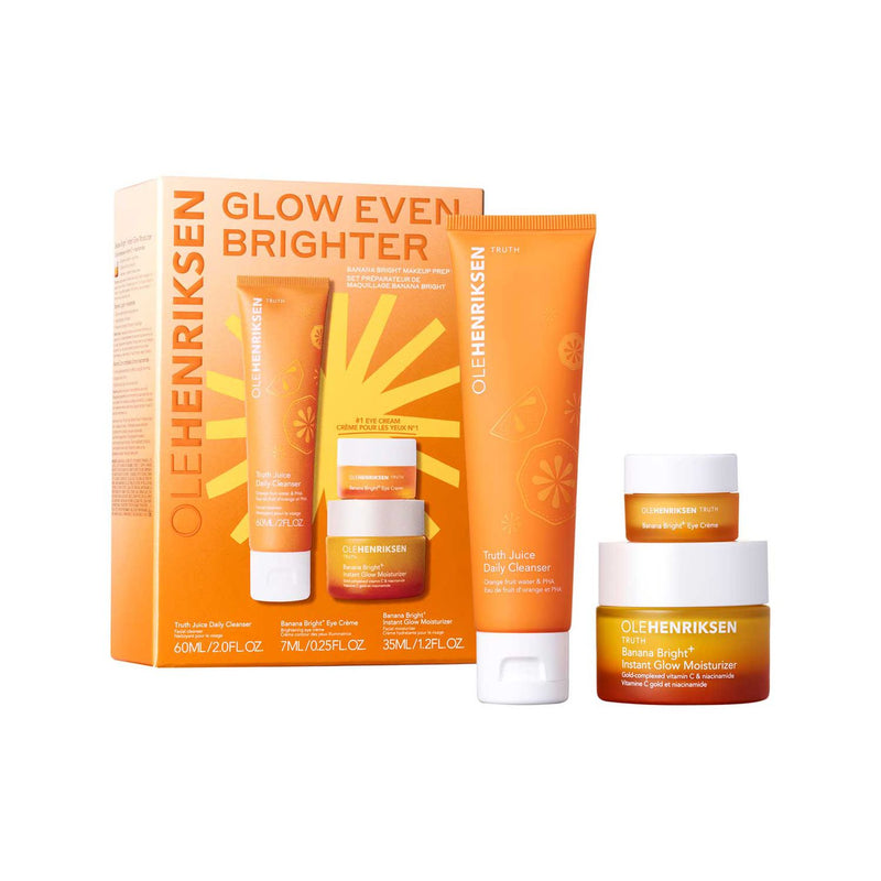 Ole Henriksen Glow Even Brighter Banana Bright+ Makeup Prep Set, imported from the UK