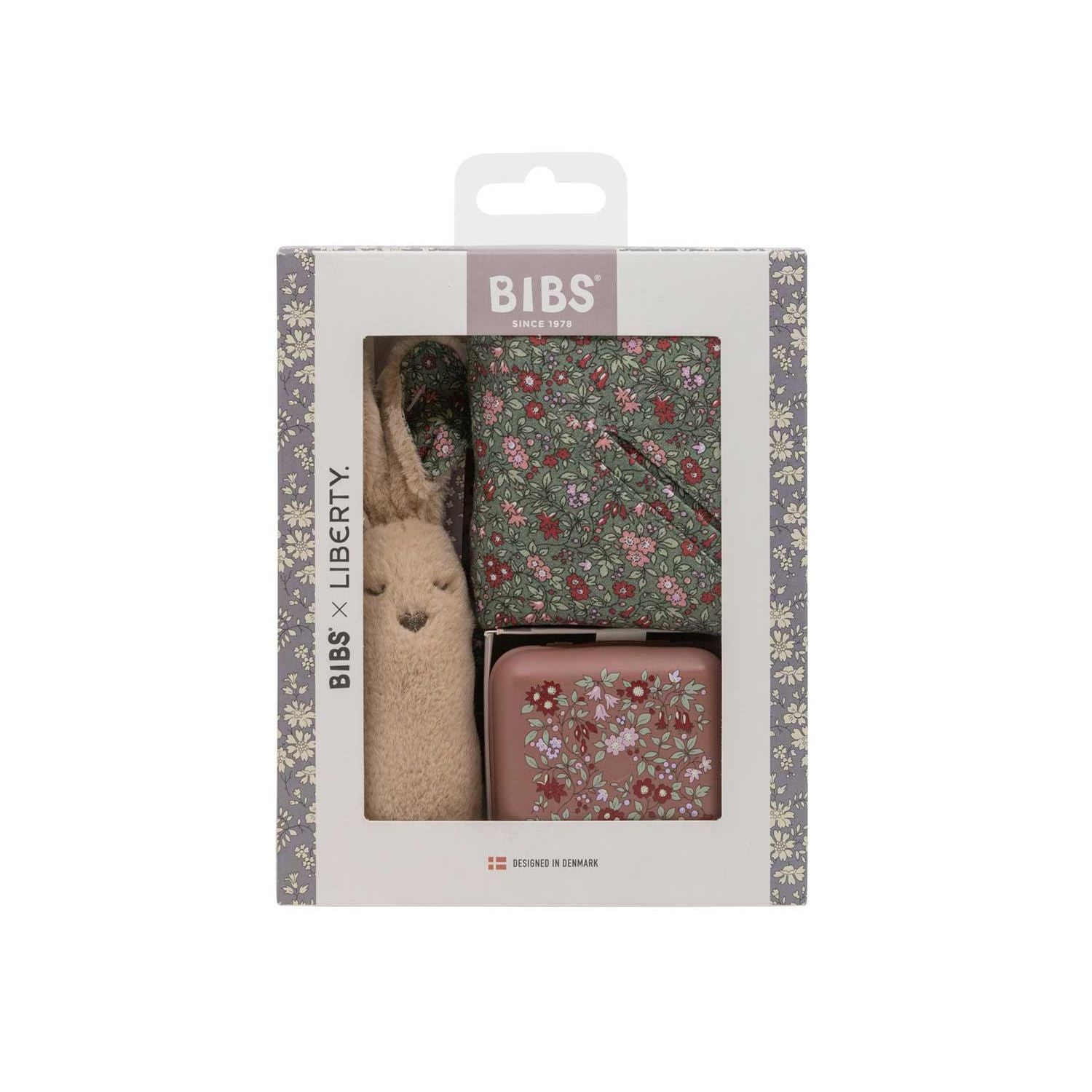 BIBS Liberty baby bundle with Chamomile Lawn print, UK version